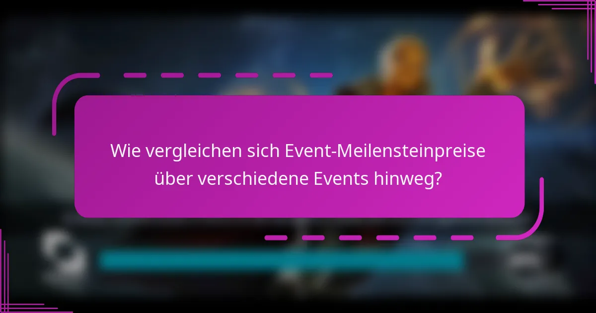 Wie vergleichen sich Event-Meilensteinpreise über verschiedene Events hinweg?